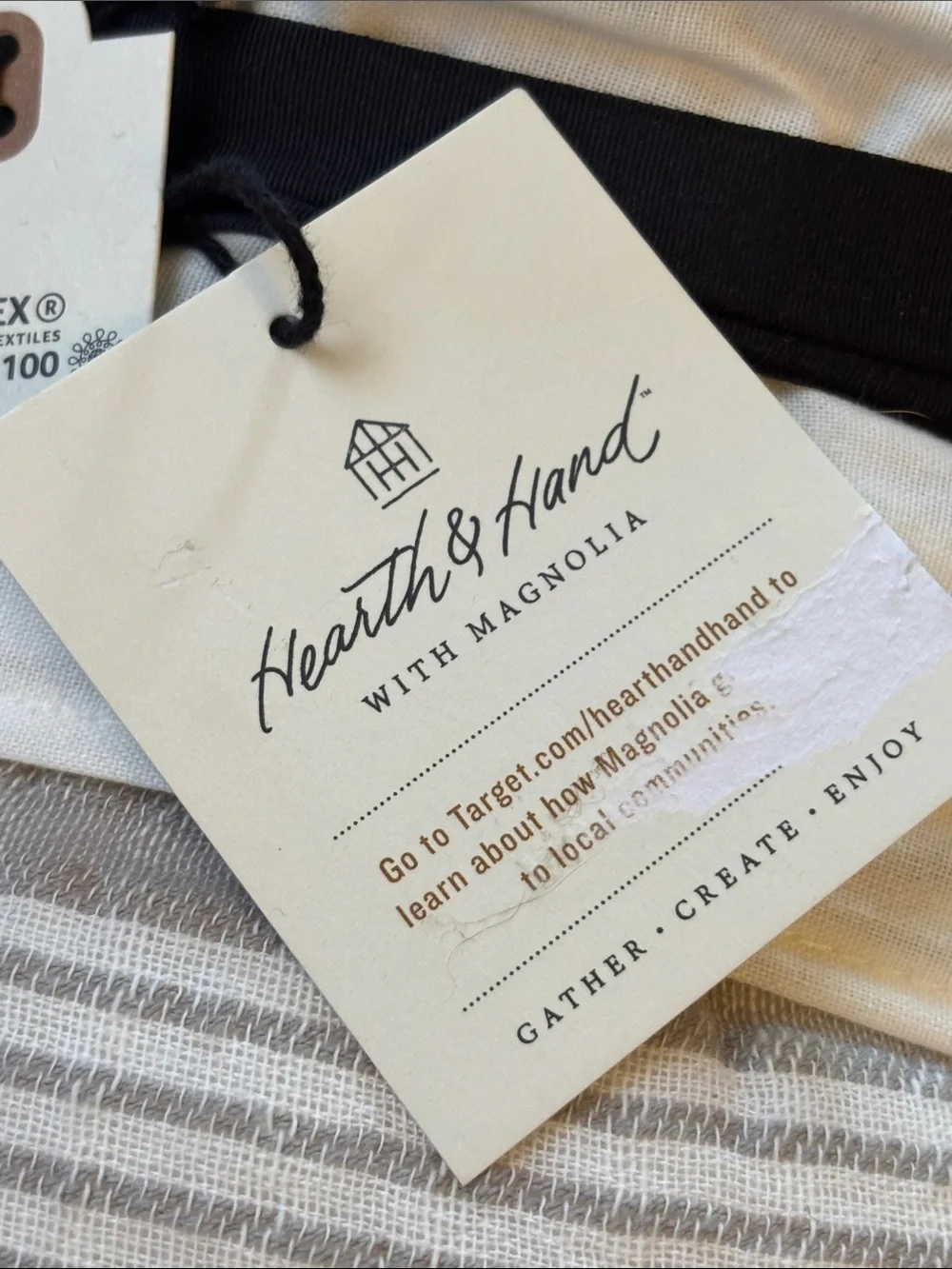 Hearth & Hand Twin Woven Quilt Sour Cream with Gray Stripes